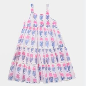 Oliphant Tuckernuck Resortwear Girls sz 4 Block Print Sundress EUC